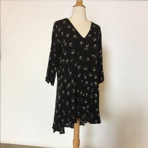 Summer flounce dandelion print hi-low dress